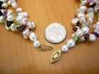 14K MO YELLOW GOLD FRESHWATER PASTEL PEARLS MULTI-GEMSTONE 3-STRAND NECKLACE-17" — photo 9