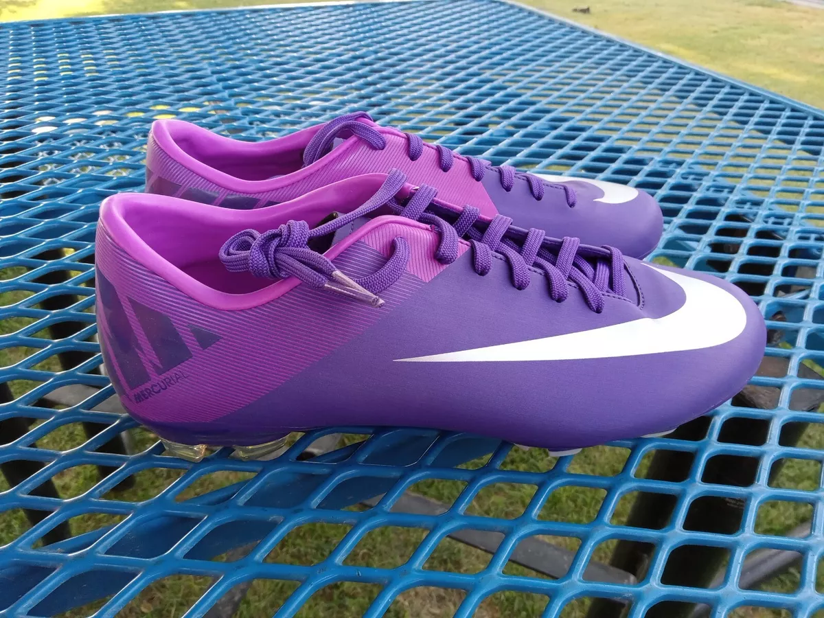 HTF SCARCE 2011 NIKE MERCURIAL VICTORY II FG 442005 505 Purple Cleats Sz 10.5 US