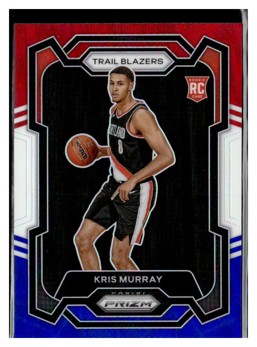 2023-24 Panini Prizm #142 Kris Murray Red White Blue Prizm RC Trail Blazers