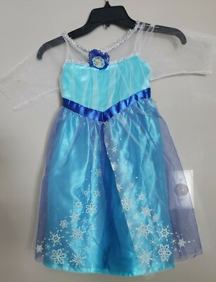 DISNEY FROZEN ELSA DRESS LET IT GO PLAY COSTUME FIT GIRLS SIZE 4-6X GLITTER  | eBay