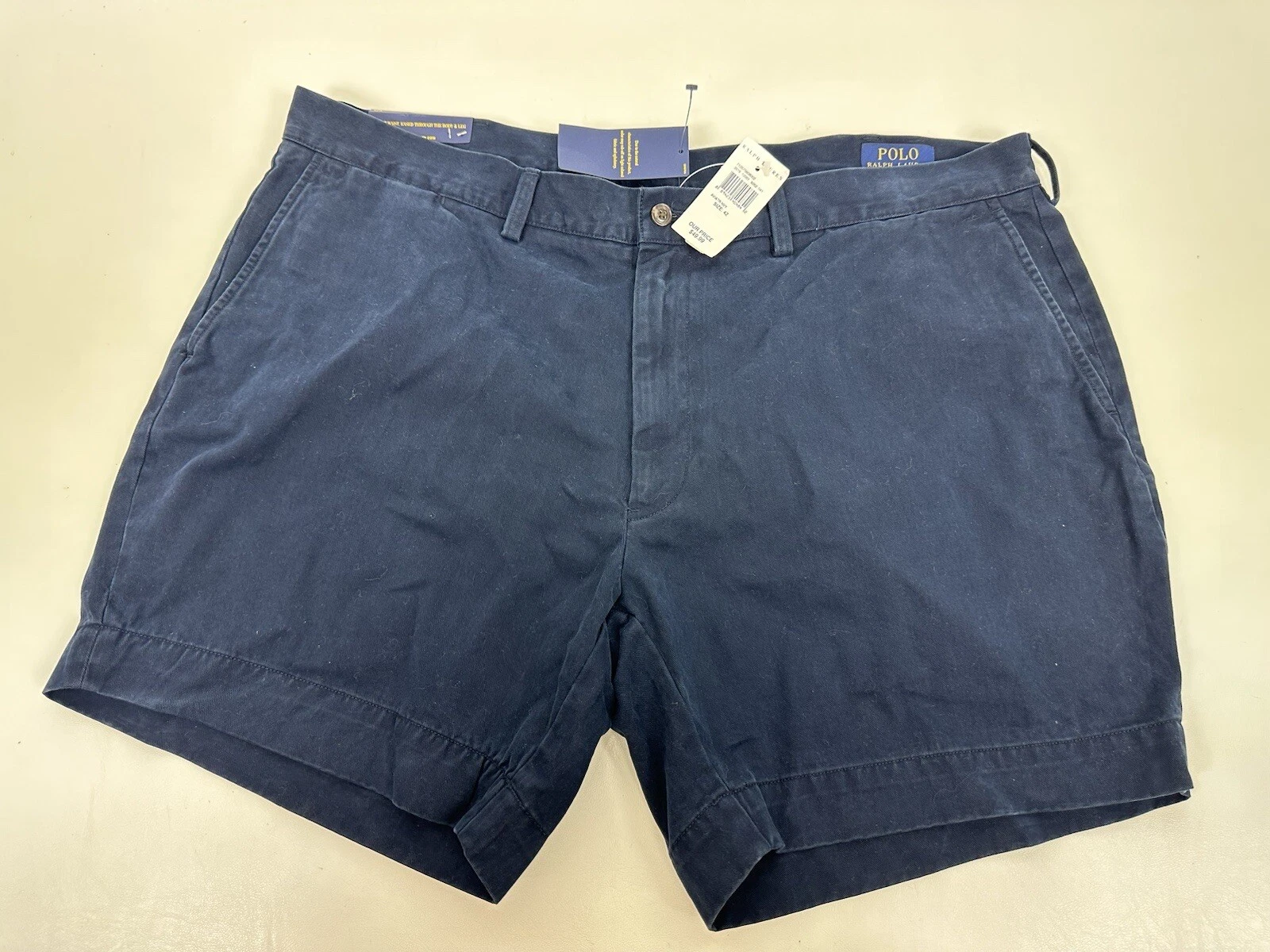 Polo Ralph Lauren 42" Blue Classic 6" Shorts Fit Flat Front Twill Chino NWT