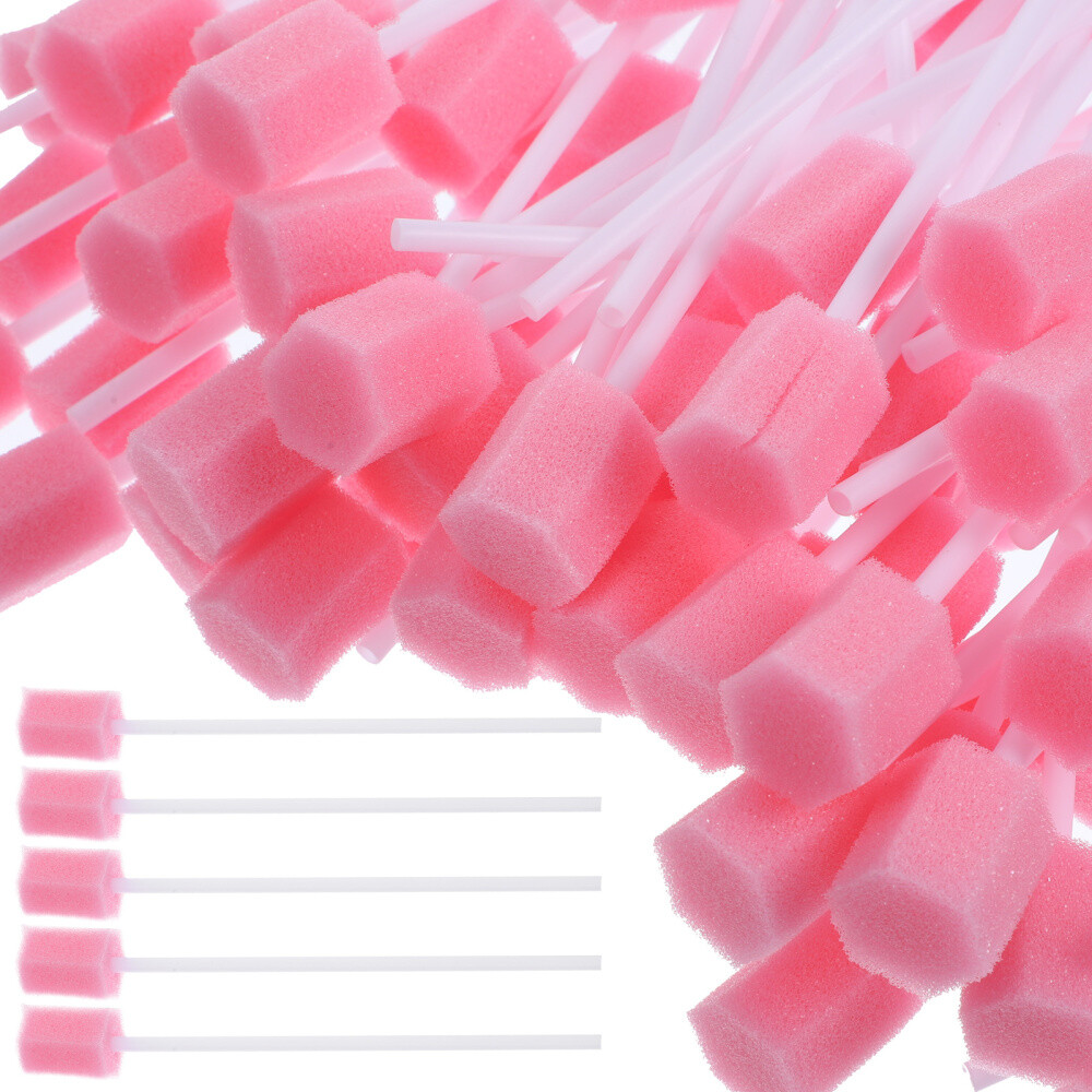 400x Disposable Oral Care Sponge Swabs Tooth Cleaning Mouth Swab With Sticks US