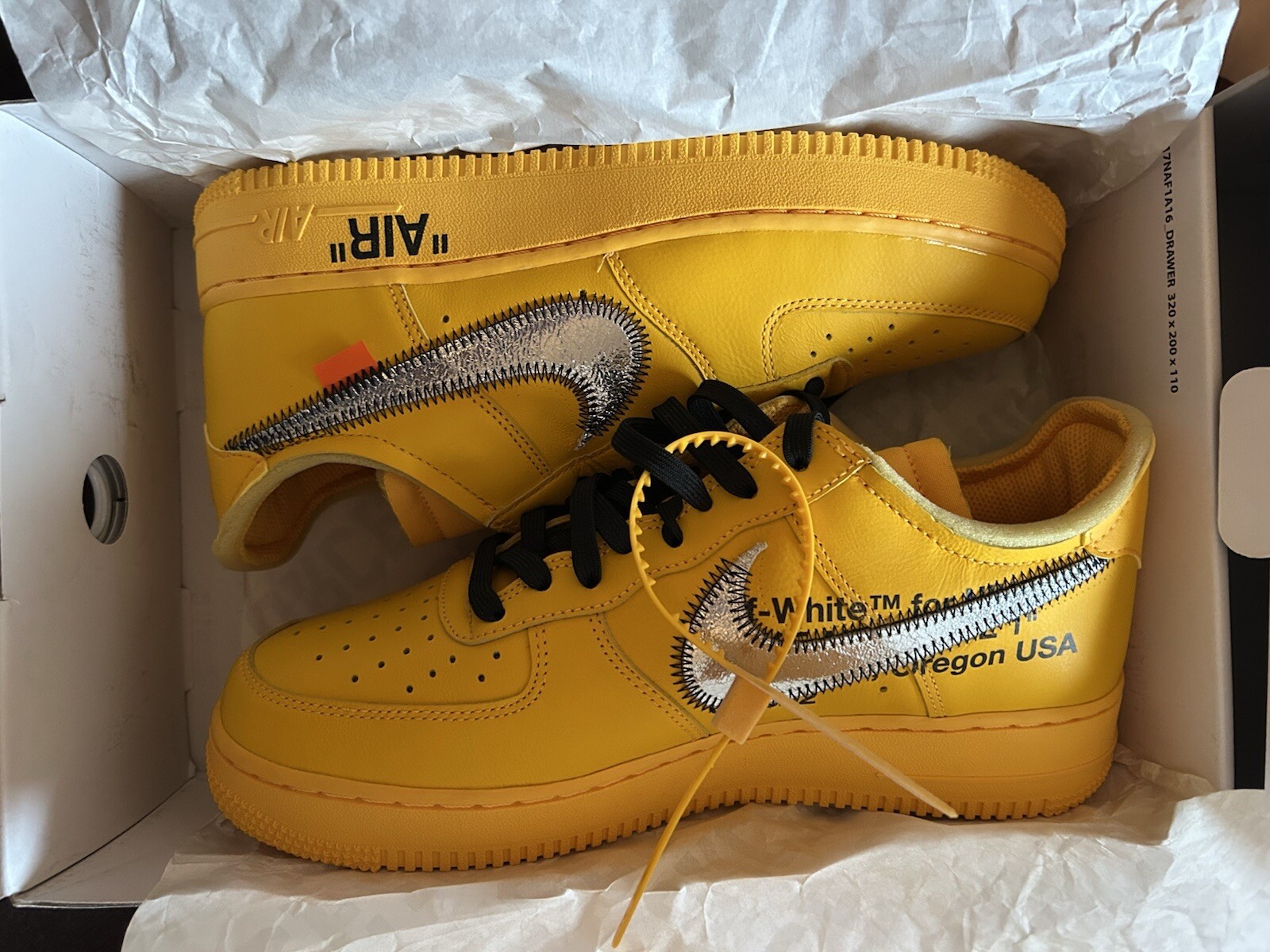 OFF WHITE X NIKE Nike X Off White Airf Force 1 "Lemonade" US 8