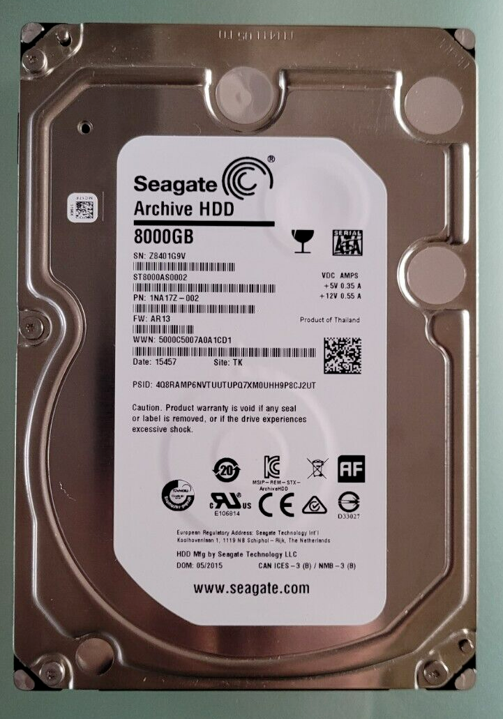 Seagate ST8000AS0002 3.5インチ HDD 8TB