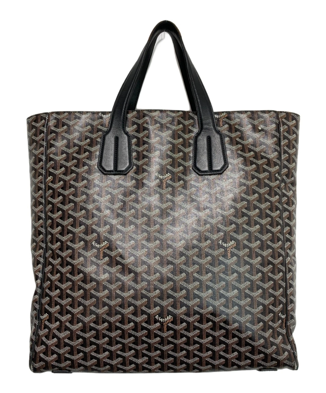 GOYARD Sac Voltaire Tote Bag Marrone Nero Modello Spina di Pesce dal Giappone Auth