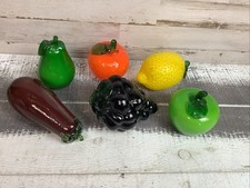 Vintage Murano Blown Glass Fruit And Veggie Lot Of 6