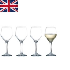 Dishwasher Safe White Wine Glass Set of 4 - 33cl Elegant Tumblers for Home Use