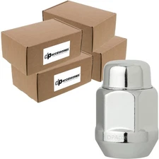 Chrome M12x1.25 Lug Nuts Closed End Bulge Acorn 21mm Hex; 1.4" Tall; Case of 400