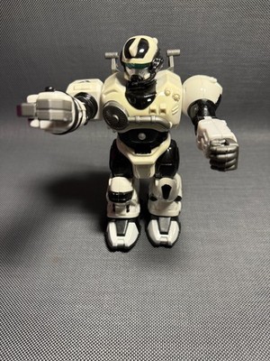 VTG WHITE  Hap-P-Kid Robot Figure walking Toy with Eye Light 7'' Inch Untested