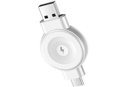 Universal Magnetic Wireless Watch Charger USB + USB-C  2,5W weiß