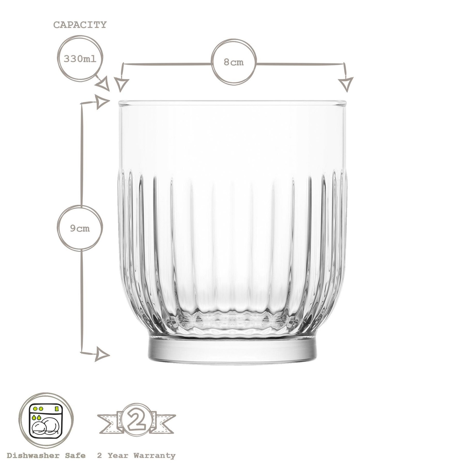 12 pack Tokyo Glassware Set - Clear