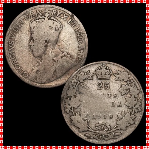 1918 Canada 25 Cents — photo from the most recent tracked eBay sale