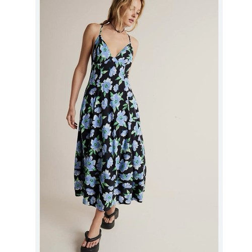 Free People Finer Things Printed Midi Dress Size Large