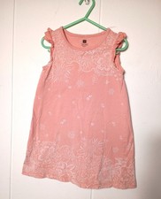 Tea Collection Burano Lace Pink Flutter Dress Girls 4 100% Cotton Italy Summer