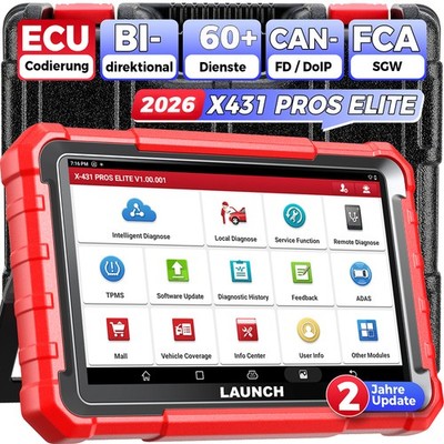 2026 X431 PRO ELITE IMMO PROS OBD2 Diagnosegerät ALLE SYSTEM ECU Coding