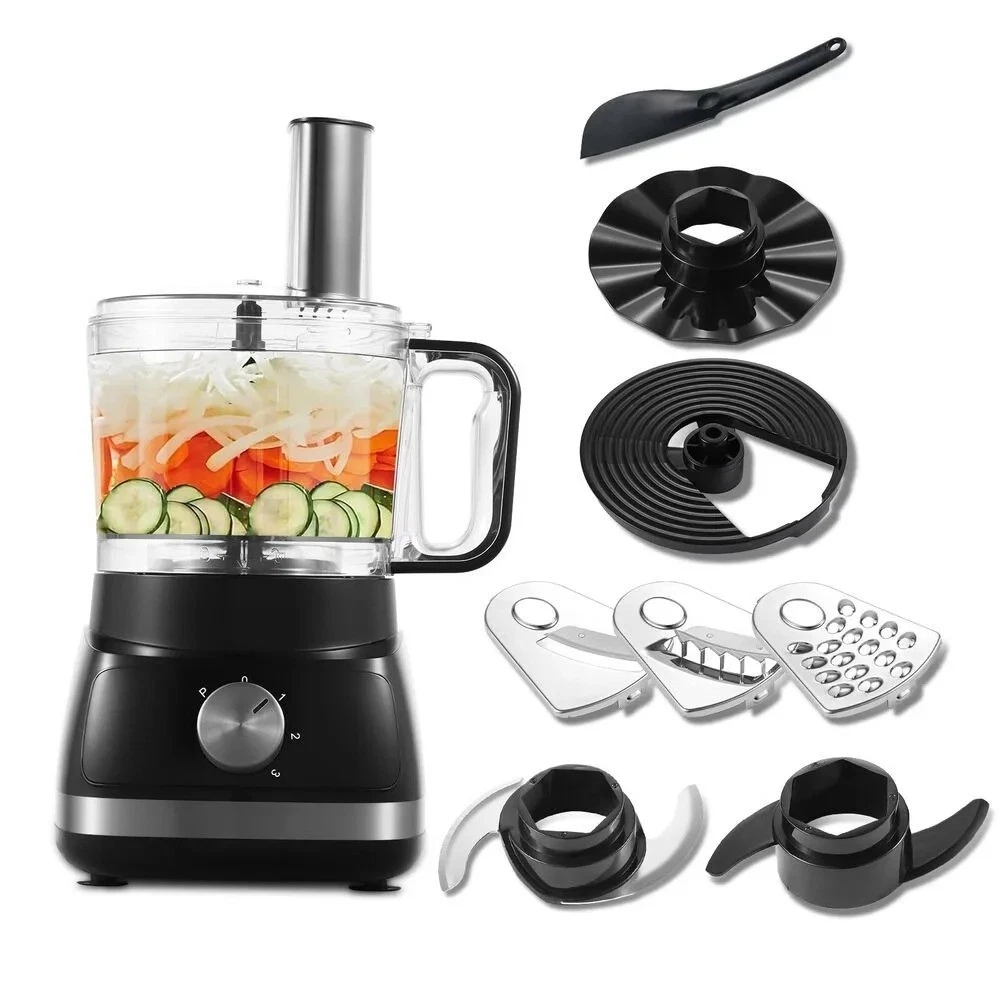 800W Food Processor Chopper 2L 3-Speed Pulse Multi-Chopper Dough Kneader Black
Opens in a new window