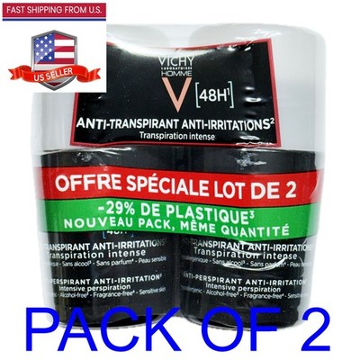 2 x Vichy Homme Roll on 48h. Deodorant  Sensitive Skin Roll-on 2 x 50ml