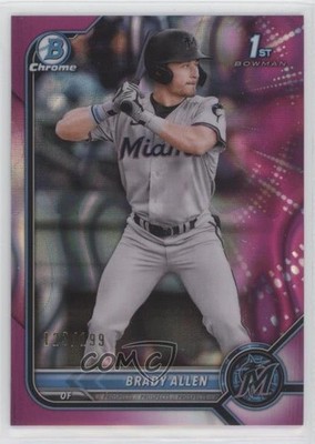 2022 Bowman Chrome Prospects Fuchsia Lava Refractor 123/199 Brady Allen 0q4s