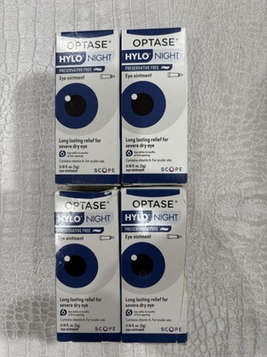 4X Optase HYLO Night Eye Ointment. Dry Eye Relief. Exp: 4/2027. Free Shipping