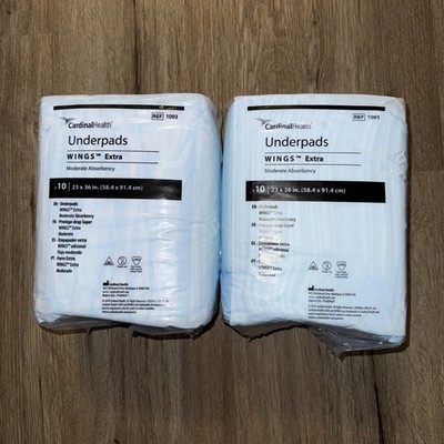 Wings Plus Underpad Heavy Absorbency 30 X 36'' 10 ct Lot Of 2packs