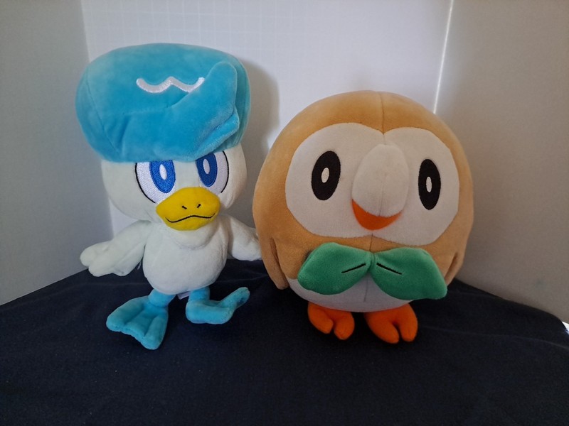 Pokémon Creatures QUAXLY 8" And Rowlet 7" Plush Plushie Soft Toy