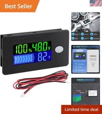 48v Golf Cart Battery Meter - LCD Display Lithium Battery Monitor 10-100v Vol...