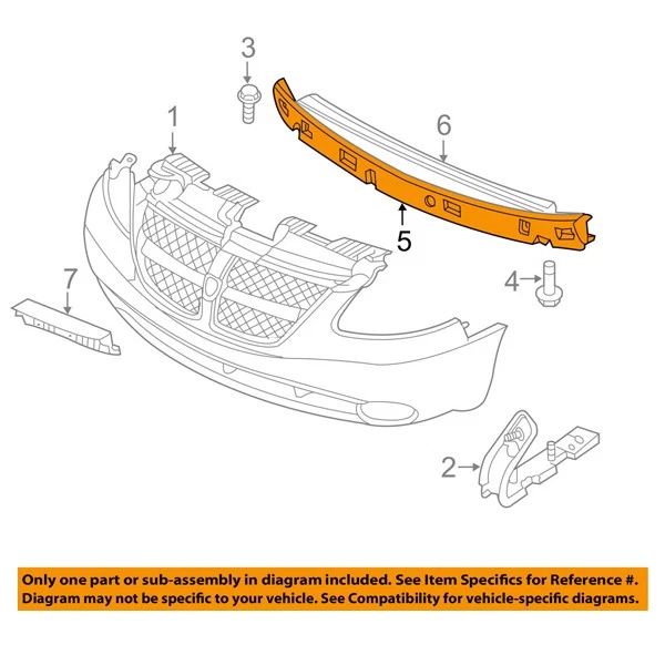 For 01-07 Town & Country/Grand Caravan Front Bumper Cover Impact Energy Absorber Foto 3 de 4