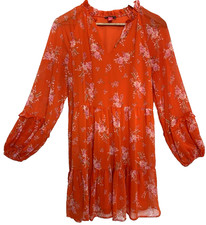 Vince Camuto Tiered Cottagecore Mini Dress Size S Ditzy Peasant Fairy Ruffle