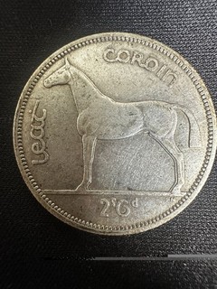 1940 Ireland Silver Half Crown Irish Hunter 75% silver Coin