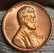 1959 P Lincoln Memorial Cent Red BU Uncirculated Fresh From Bank Roll