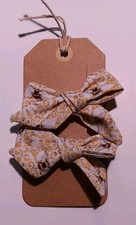 Handmade Girls Black and White Print 3" Hair Bow, 1 Set of 2