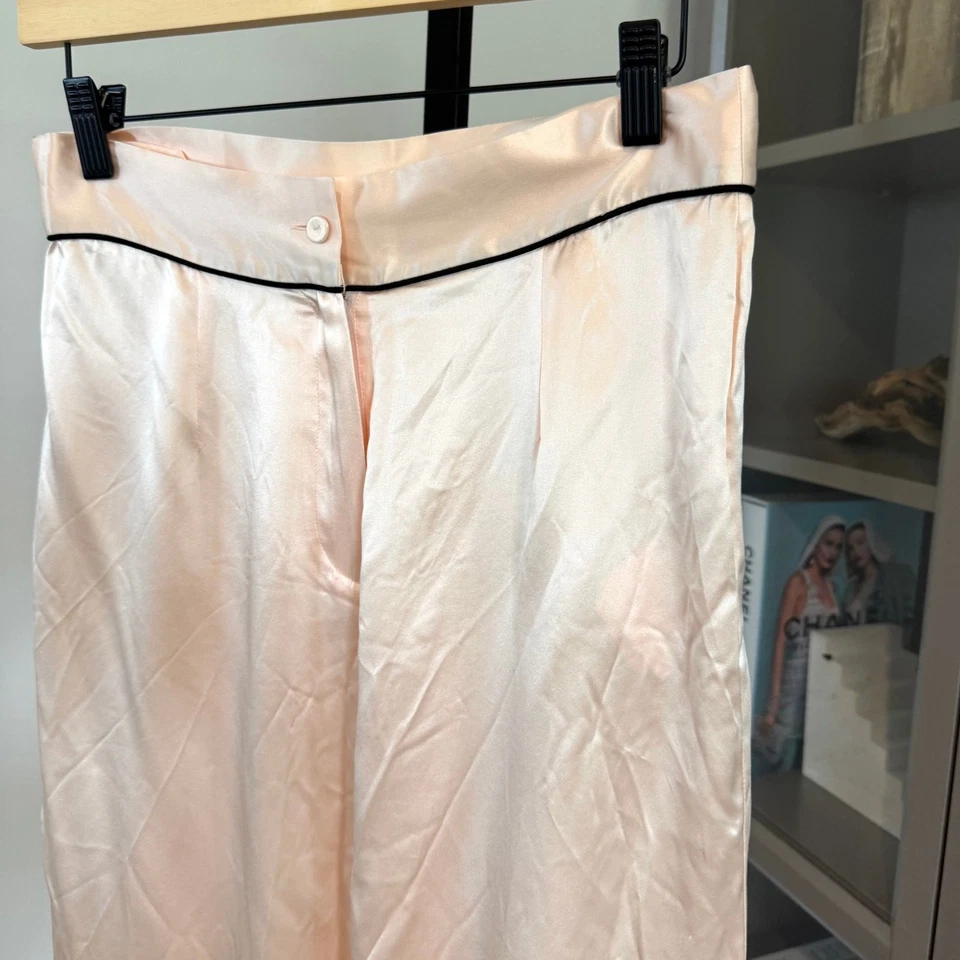 Agent Provocateur Classic Pyjama Bottom NEW Pink Silk Trim High Rise Trouser M - Image 3 of 4