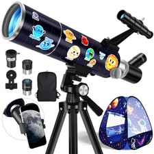 80mm Portable Telescope Kit for Adults Kids with Pop-Up Tent