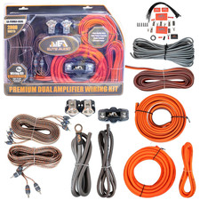 4 Gauge Dual Amplifier Wiring Kit, 2000W CCA Amp Install Kit for 2 Amplifiers –