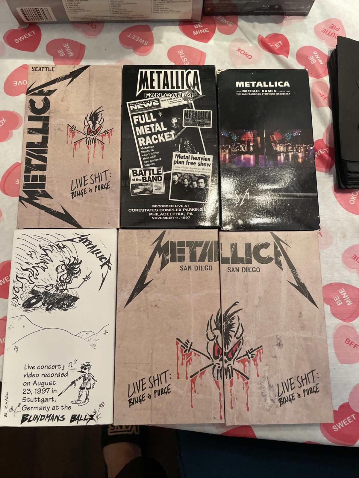 Metallica Live Shit Binge & Purge Box Set 6 VHS Lot