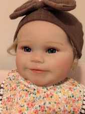 Reborn Baby Girl Play Doll 22" Magnet Pacifier Rooted Hair Hat Bib Factory Box