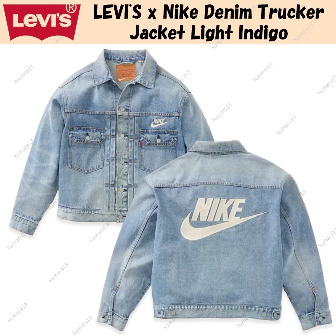 LEVI'S x Nike Denim Trucker Jacket Light Indigo | eBay