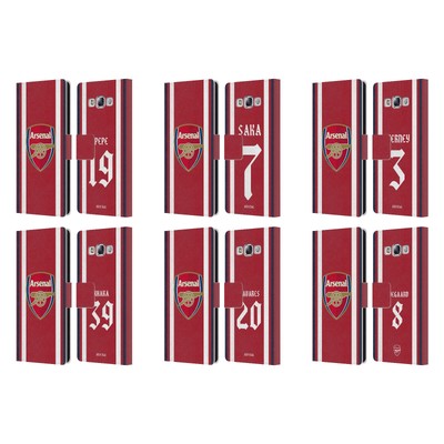 ARSENAL FC 2021/22 PLAYERS HOME KIT LEATHER BOOK CASE FOR SAMSUNG PHONES 3