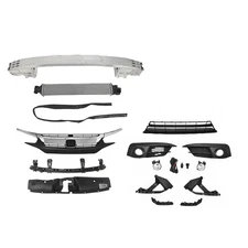 For CIVIC 2016-18 Front Grilles/Fog Light/Bumper Impact Bar/Support Brackets Kit