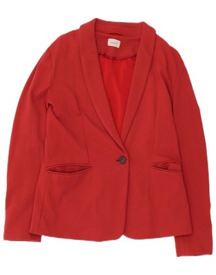 Marella Womens 1 Button Blazer Jacket UK 10 Small Burgundy CW04