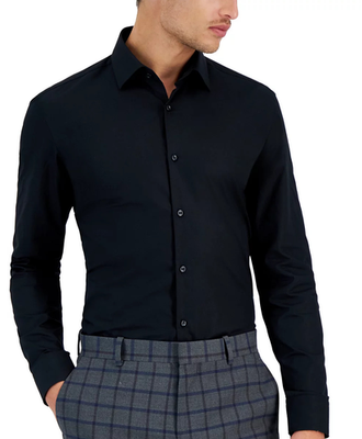 Hugo Boss Men s Slim Fit Kenno Black Solid Dress Shirt Medium NWT $98 | eBay
