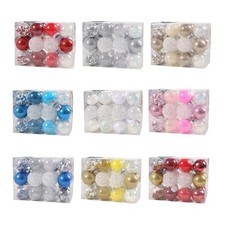 24x Christmas Balls, Christmas Baubles Pendants Assorted Decorations for Home