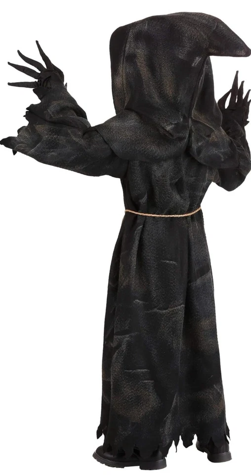 Bobblehead Pumpkin Child Costume Boys Mask Robe Hood Gloves Scary Sz Medium 8-10 - Image 4 of 4