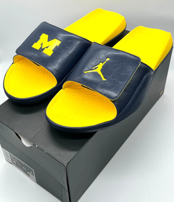 Air Jordan Hydro 7 V2 Michigan Wolverines Sz 14 Slippers Slides CT7039-407 UM