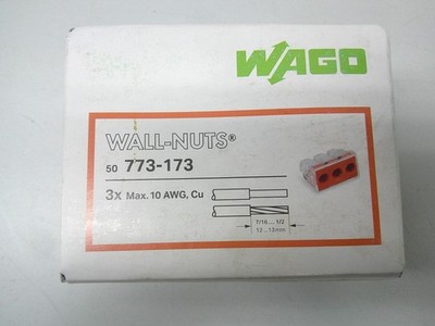 Wago 773-173 PUSH WIRE 3-Port Junction Box Wire Connector #14-#10 Solid/Stranded