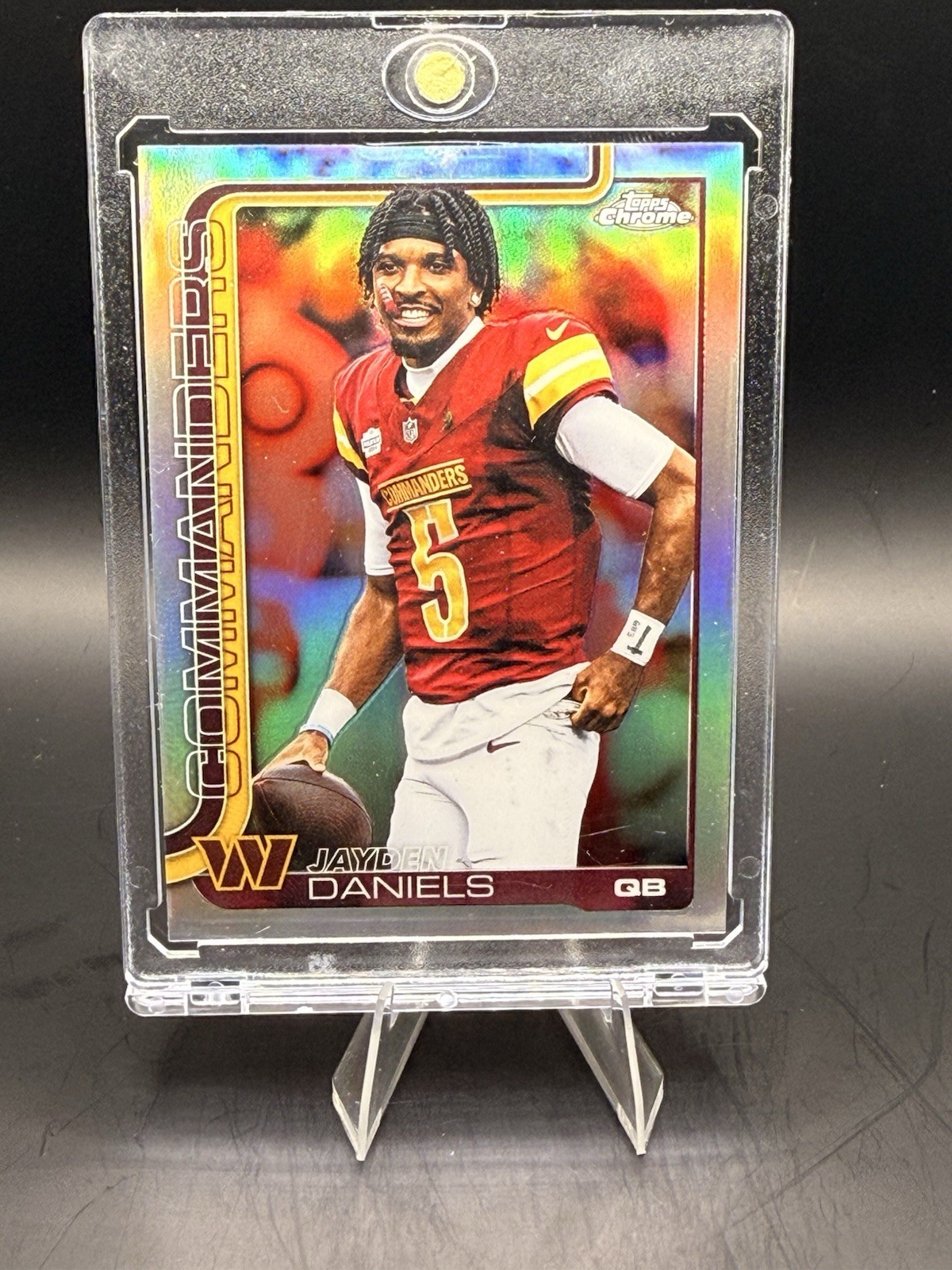 2025 Topps Chrome Football Jayden Daniels Variation Refractor #295 SP Commanders