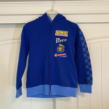 Sonic The Hedgehog Boys Full Zip Hoodie Size L 10 12 Hood with sonic