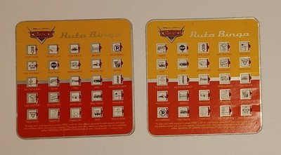 2x Disney Pixar Cars Auto Bingo RARE COLLECTIBLE SOUVENIR (never before seen!)