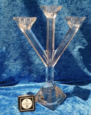 A25 / 22 Villeroy Boch V&B Kerzenleuchter Leuchter 3 Armig Kristall H =28 cm