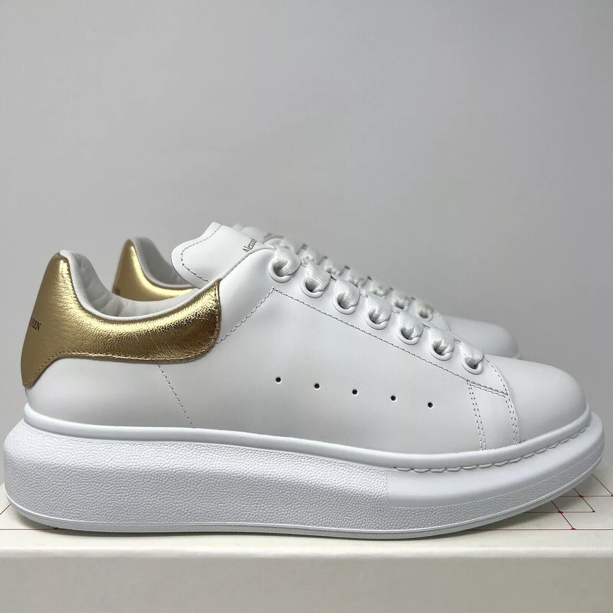 Alexander McQueen Court Larry Oversized Nappa Platform Trainer Sneaker Gold  37 | eBay